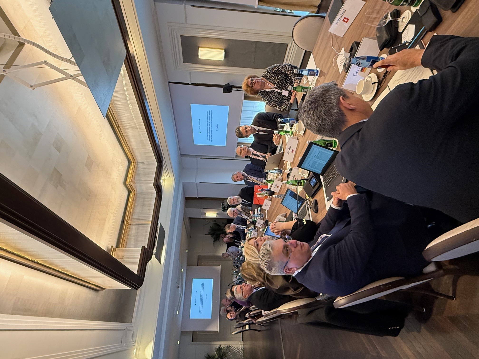 Zoom in  - Guests of the High-level meeting in the conference room. In the foreground Atanas Atanasov from Bulgaria